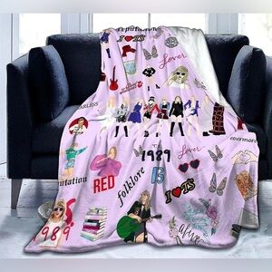 TAYLOR SWIFT SWIFTIE ERAS RED LOVER POETS THROW BLANKET LAP LOVER SHOWGIRL